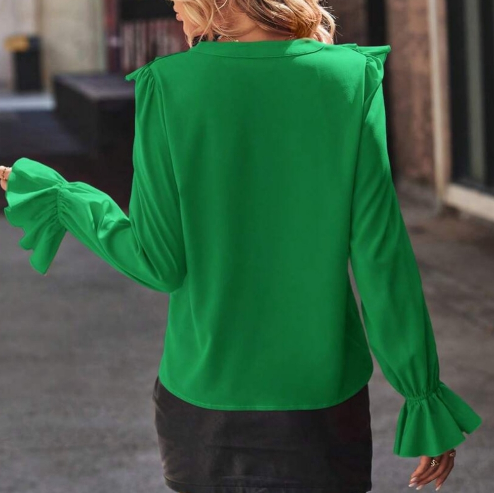 Romantic Ruffles Blouse - Green - Picture 2 of 4